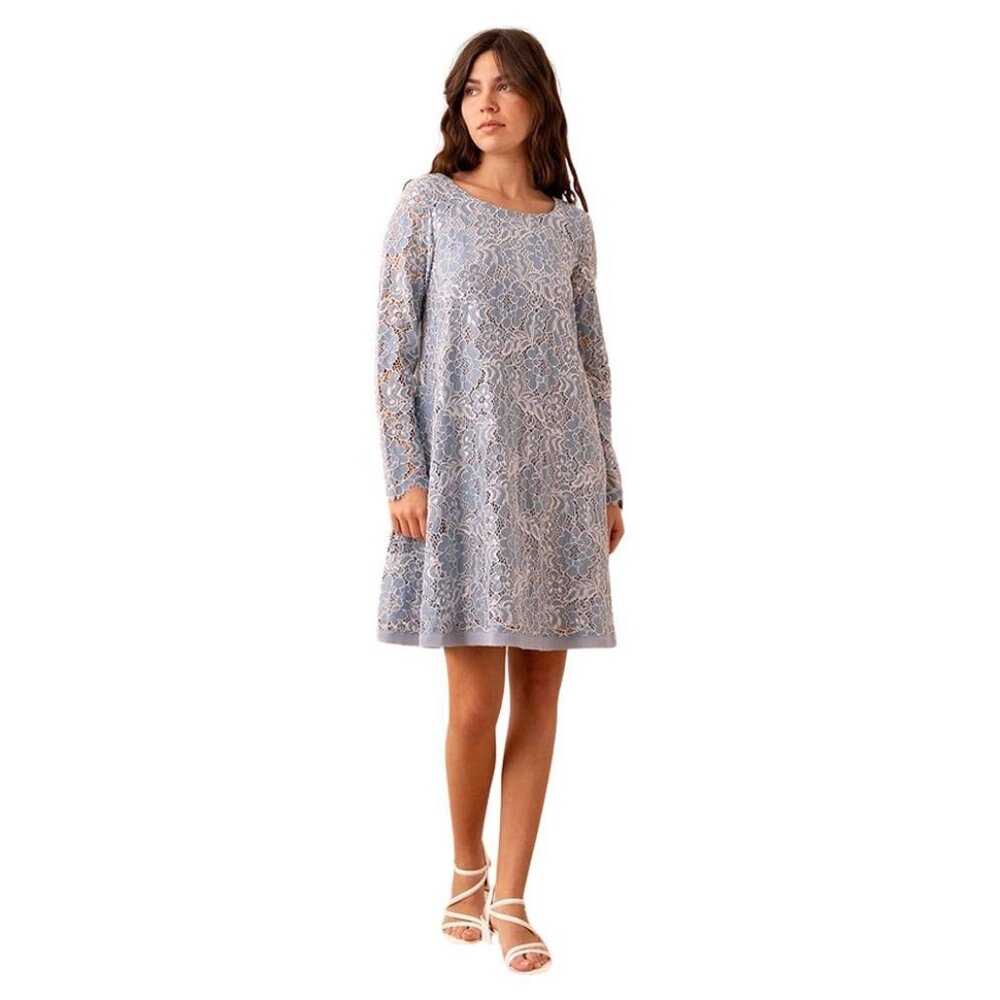 DREAMY TWO-TONE BLUE AND WHITE EMBROIDERED DRESS BY CHOKLATE PARIS